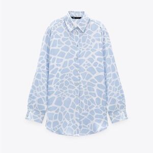 Chic Light Blue Patterned Shirt